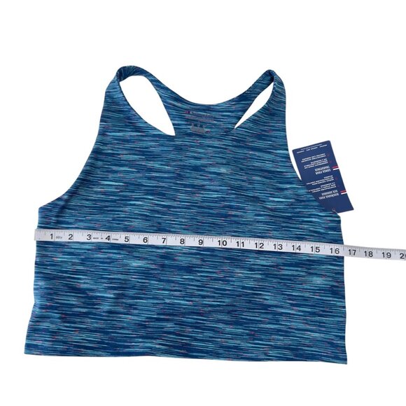 Champion Womens Authentic Athleisure Racerback Crop Tank Top Blue Multicolor - Picture 15 of 15